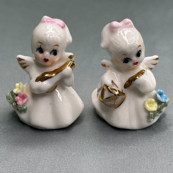 2 NAPCO Musical Instrument Angel Figurines, China - Picture 1 of 6
